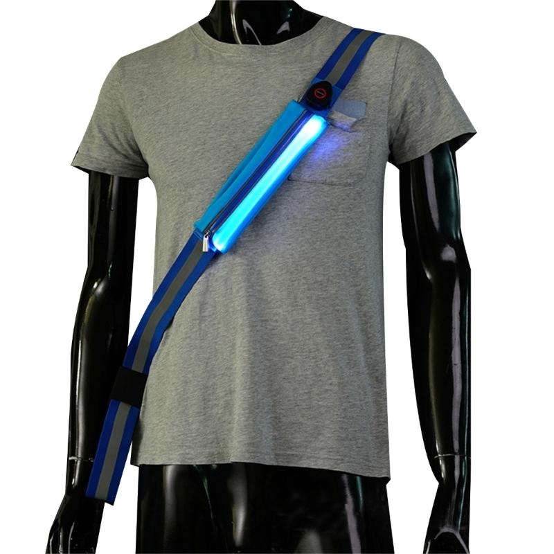 Running Gear Reflective - T3LB Hochsichtbare LED-Reflektor-Gürtelschärpe, wiederaufladbare LED-Leucht-Laufgürtel, Nachtlauf-Sicherheitsausrüstung