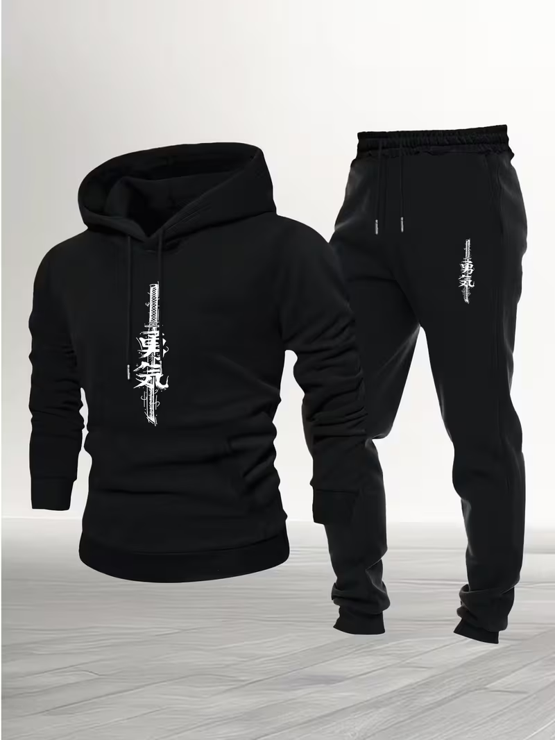Running Gear Shop - Herren Urban Casual Zweiteiler Set Kapuzenpullover