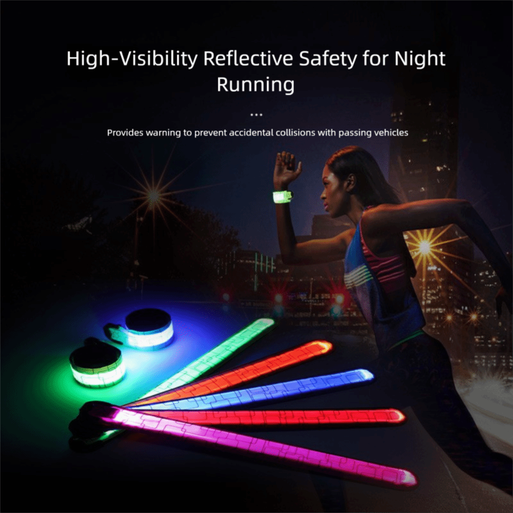 Running Gear Reflective - Nachtlaufarmband im Batterie-Stil, 5 Farben, hohe
